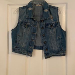 Blue Jean Crop Vest Size L